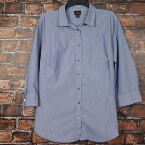 Worthington Woman| Qtr Sleeve Button Down Career S